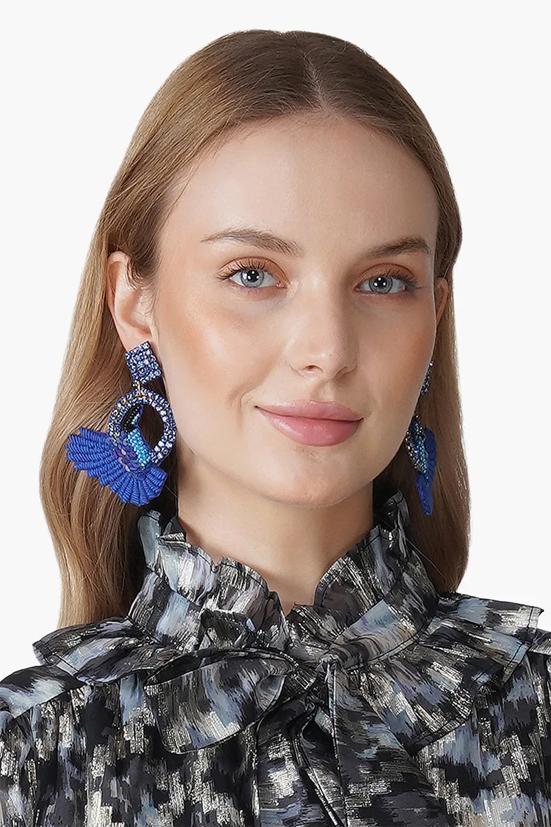 Blue Bird Beaded Earrings sold by America & Beyond product image thumbnail 2