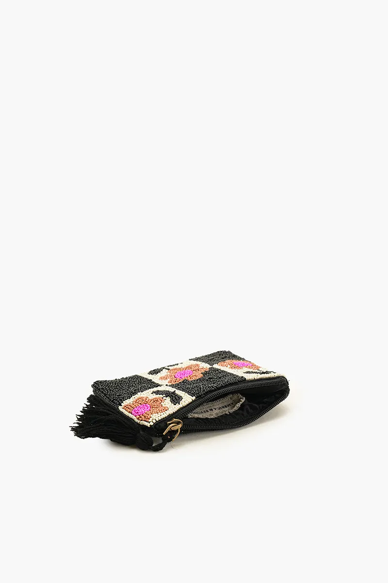 Floral Check Beaded Coin Pouch sold by America & Beyond product image thumbnail 3