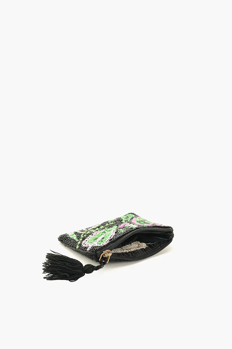 Tropical Leaves Beaded Coin Pouch sold by America & Beyond product image thumbnail 3