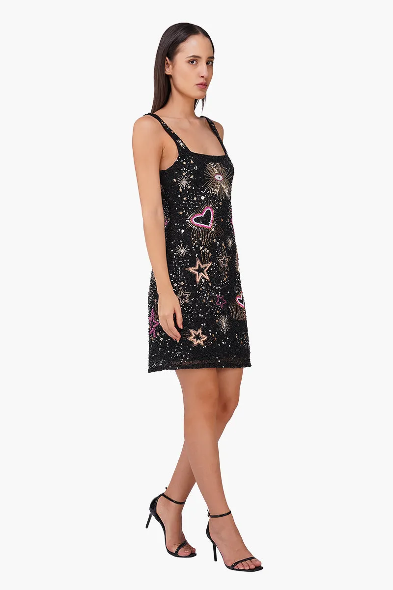 Celestial Spark Embellished Bodycon Dress sold by America & Beyond product image thumbnail 3