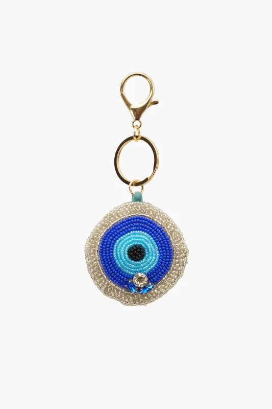 Lucky Eye Hand-Beaded Boho Bag Charm made by America & Beyond