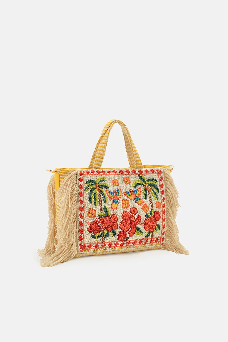 Rio Rhythm Vibrant Beaded Artisan Top Handle Bag sold by America & Beyond product image thumbnail 4