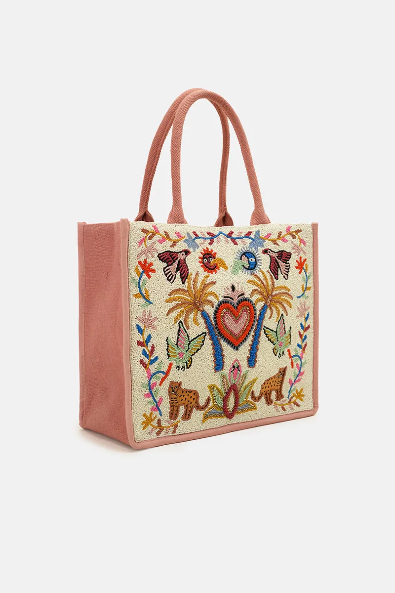 Safari Luxe Leopard Hand-Beaded Book Tote sold by America & Beyond product image thumbnail 4