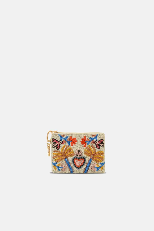 Safari Luxe Beaded Coin Pouch made by America & Beyond
