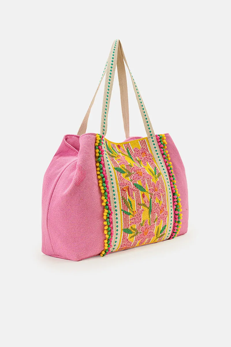 Lily Pond Artisan Beaded Feminine Oversized Tote sold by America & Beyond product image thumbnail 4
