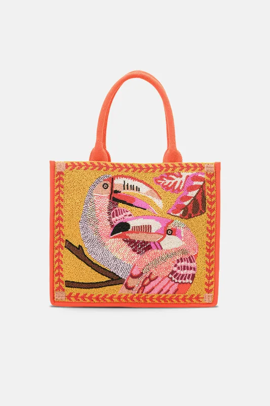 Tropical Toucan Handcrafted Book Tote made by America & Beyond