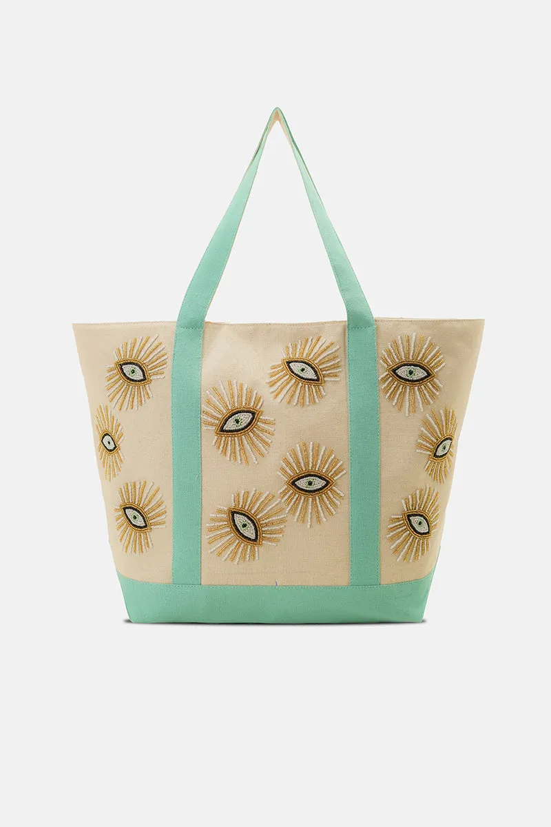 Mystic Protection Evil Eye Boat Tote sold by America & Beyond