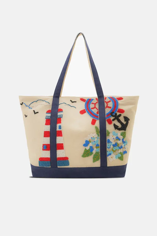 Hamptons Heritage Coastal Boat Tote made by America & Beyond