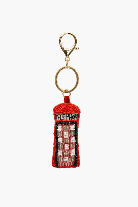 Retro Telephone Hand-Beaded Boho Bag Charm made by America & Beyond