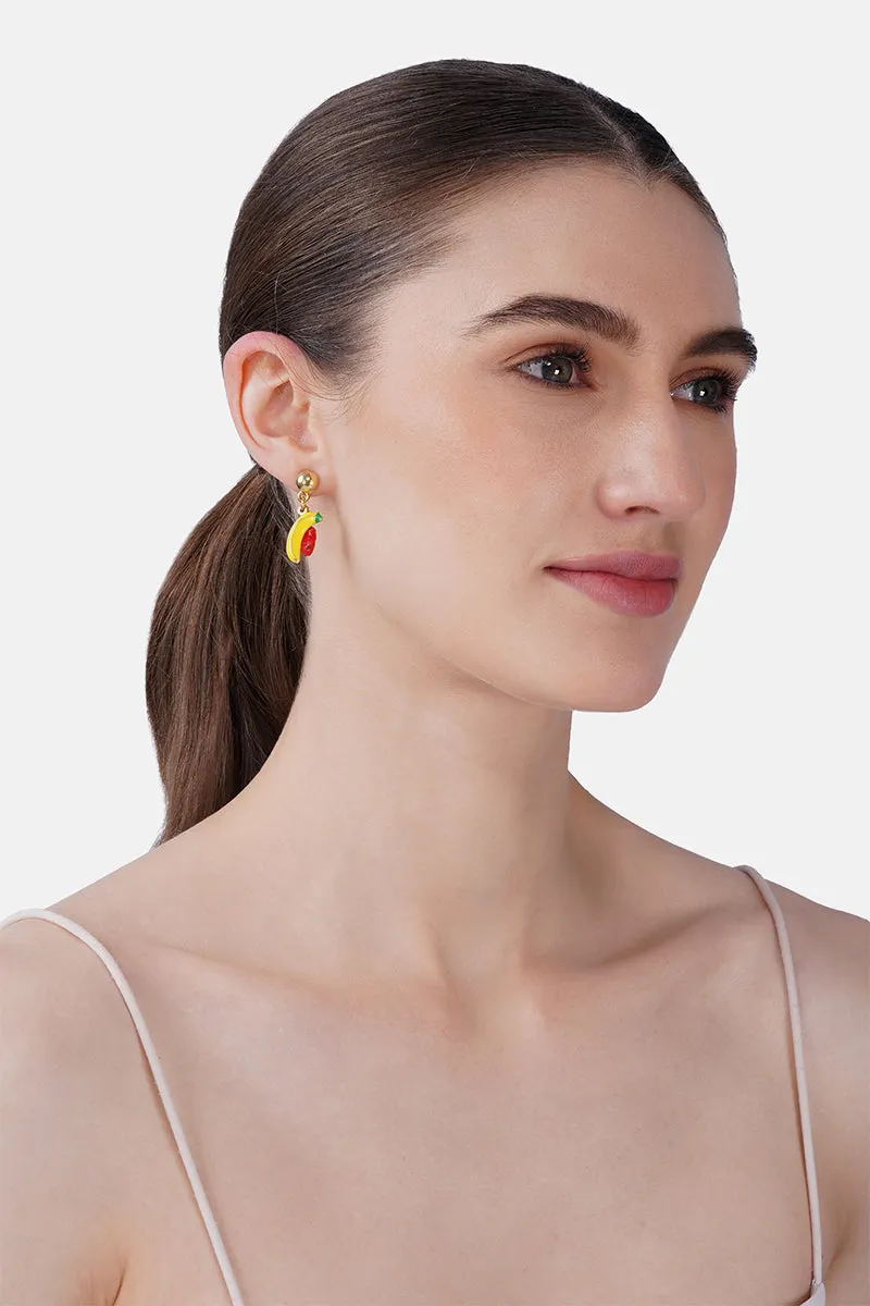 Tropical Fruit Duo Hand-Beaded Statement Earrings sold by America & Beyond product image thumbnail 3