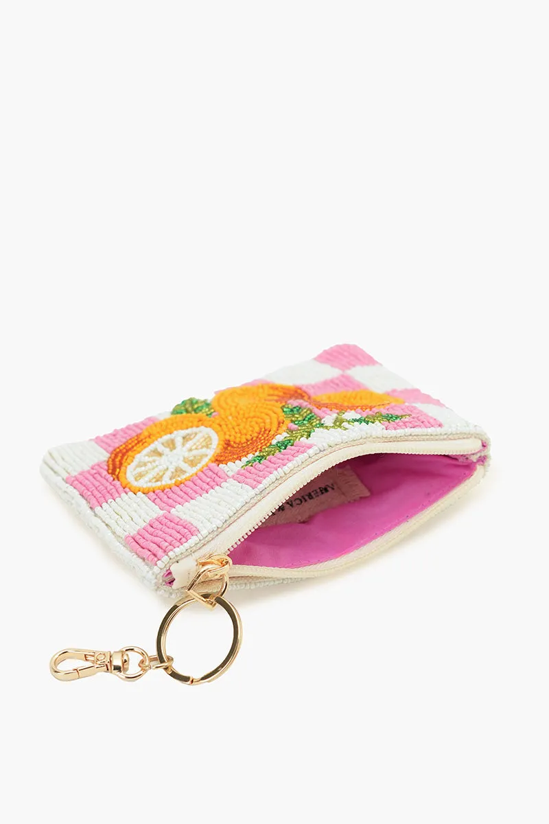 Zesty Orchard Orange Beaded Coin Pouch sold by America & Beyond product image thumbnail 3
