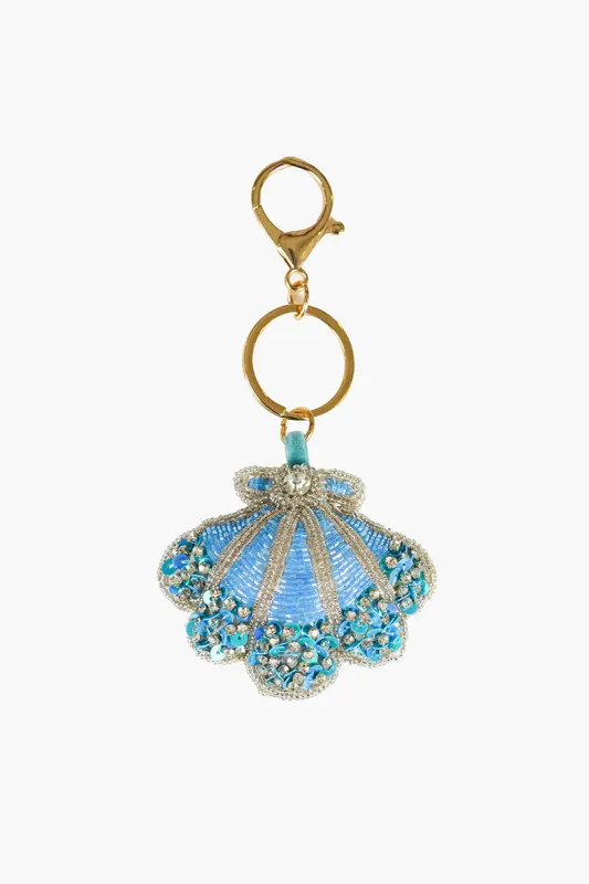 Ocean Beach Shell Hand-Beaded Boho Bag Charm made by America & Beyond