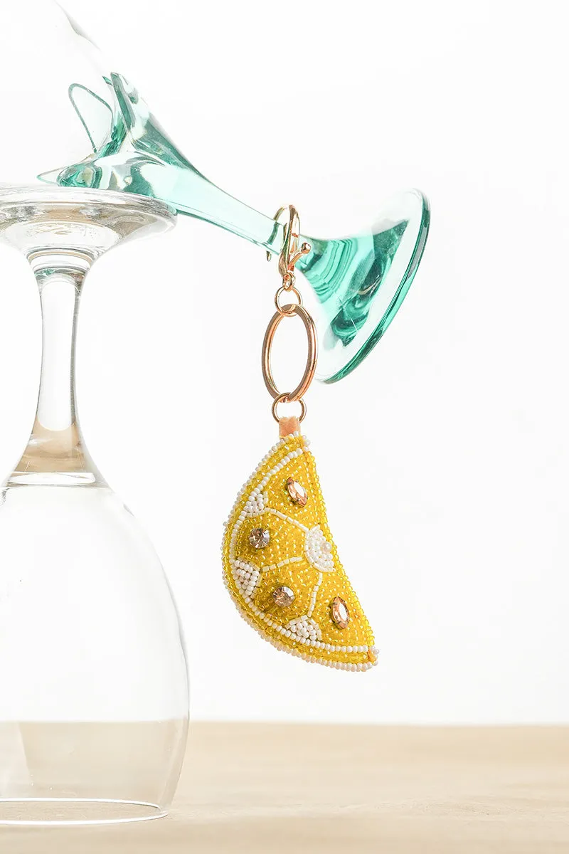Zesty Lemon Citrus Splash Hand-Beaded Bag Charm sold by America & Beyond product image thumbnail 2