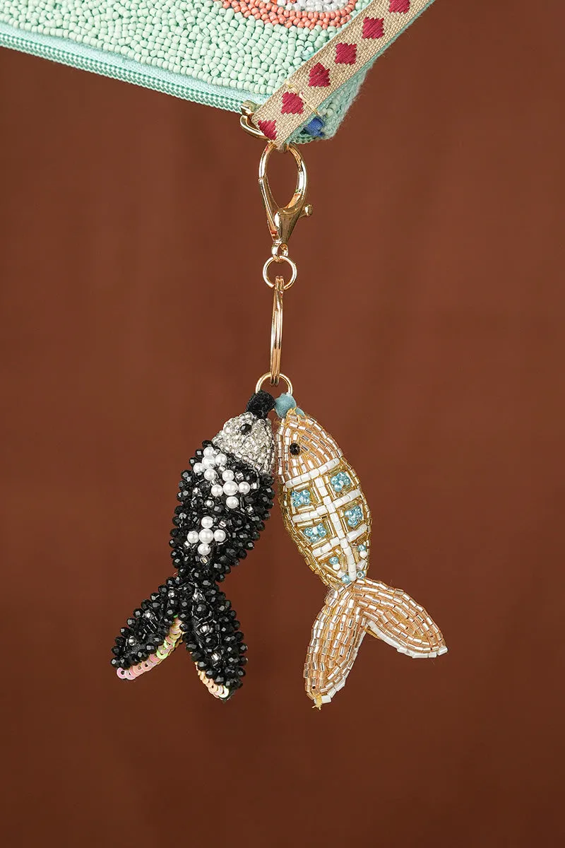 Coastal Fishy Fun Hand-Beaded Bag Charm sold by America & Beyond product image thumbnail 2