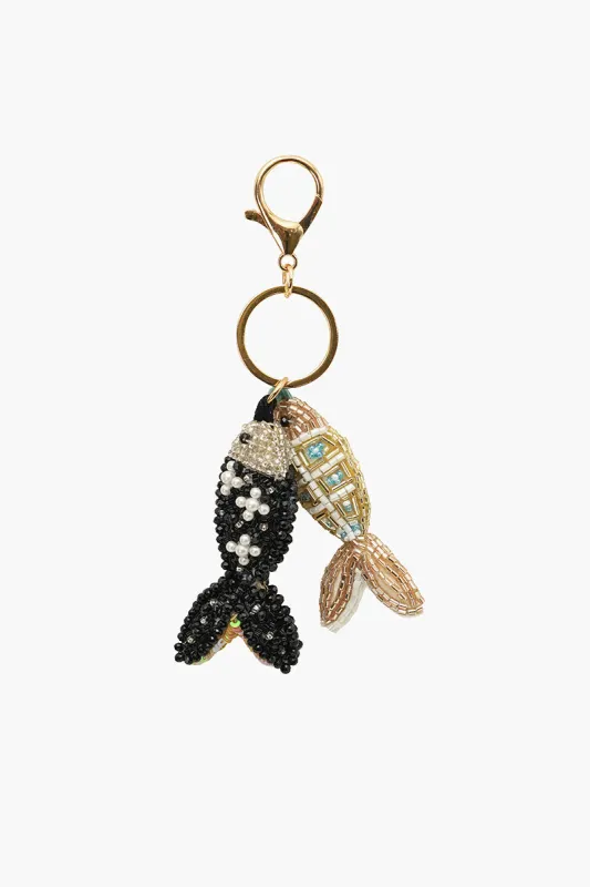 Coastal Fishy Fun Hand-Beaded Bag Charm made by America & Beyond