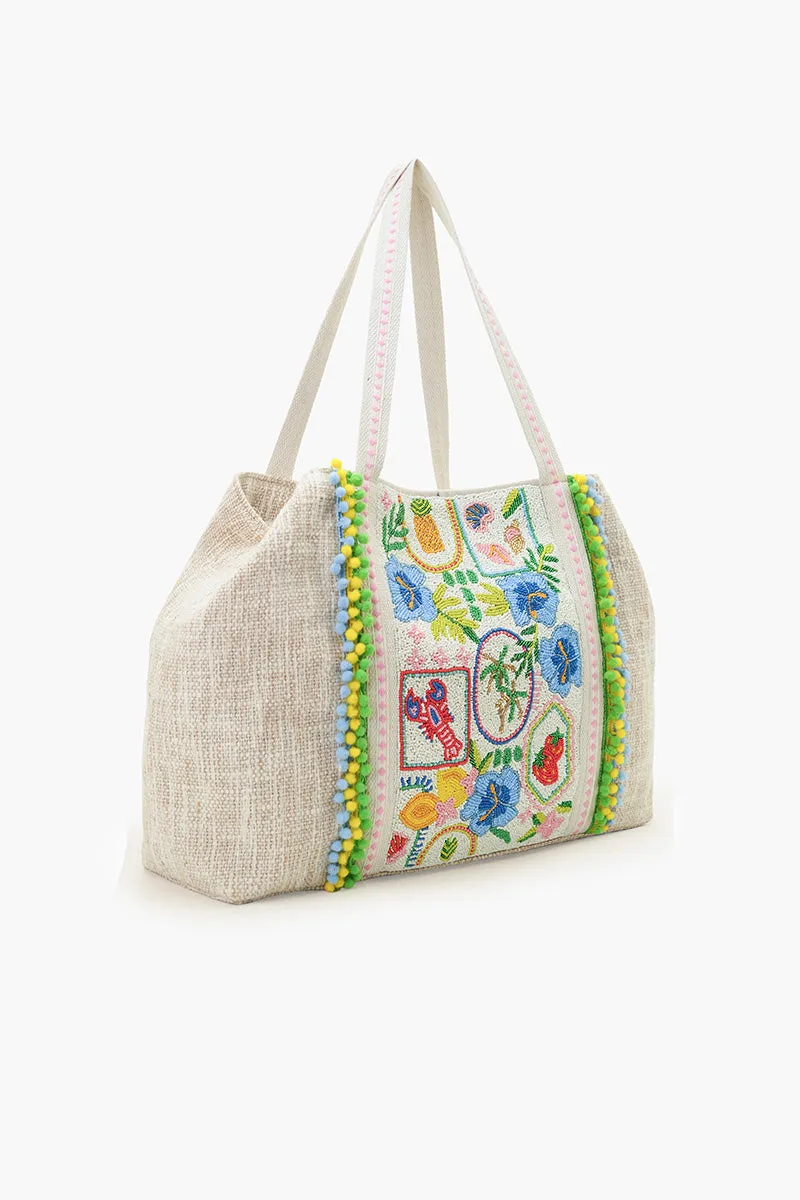 Capri Zest Lemon Strawberry Hibiscus Oversized Tote sold by America & Beyond product image thumbnail 4