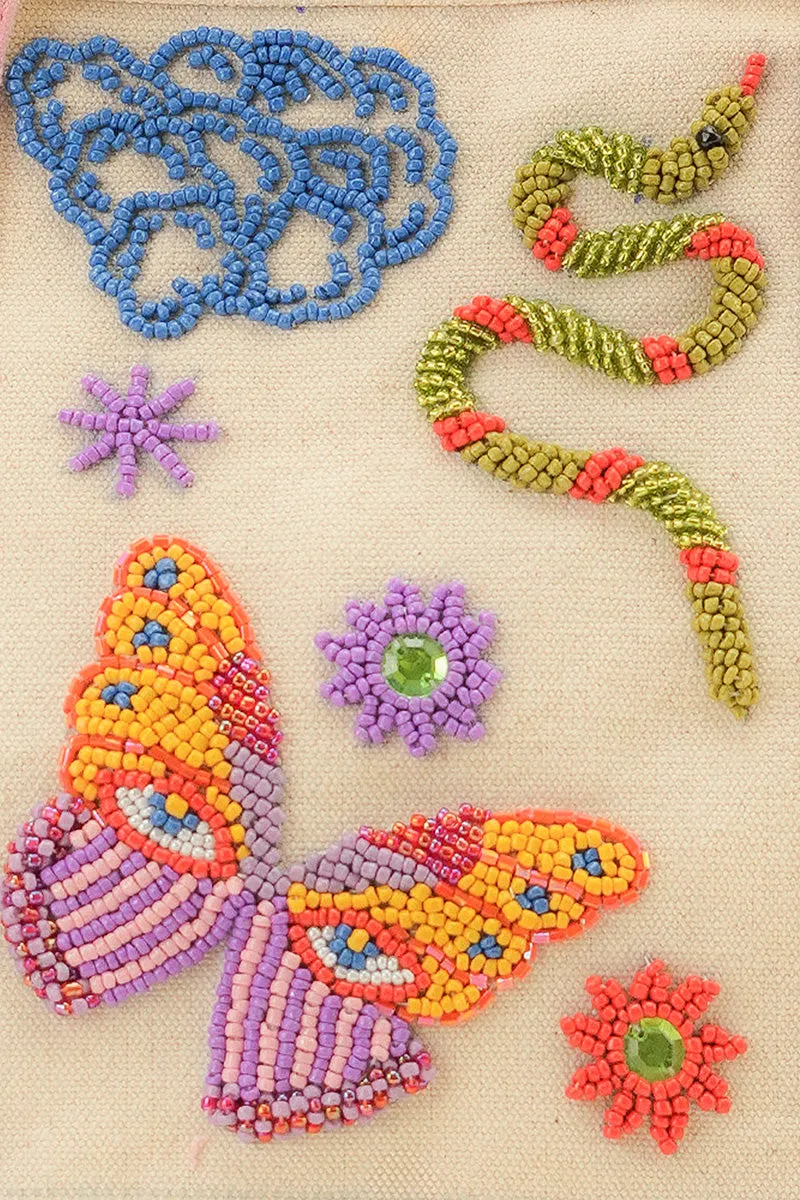 Whimsical Butterfly Beaded Small Boat Tote sold by America & Beyond product image thumbnail 3