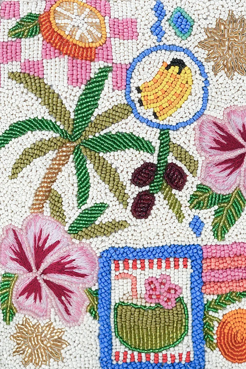 Zesty Orchard Orange Lemon Floral Beaded North South Tote sold by America & Beyond product image thumbnail 3