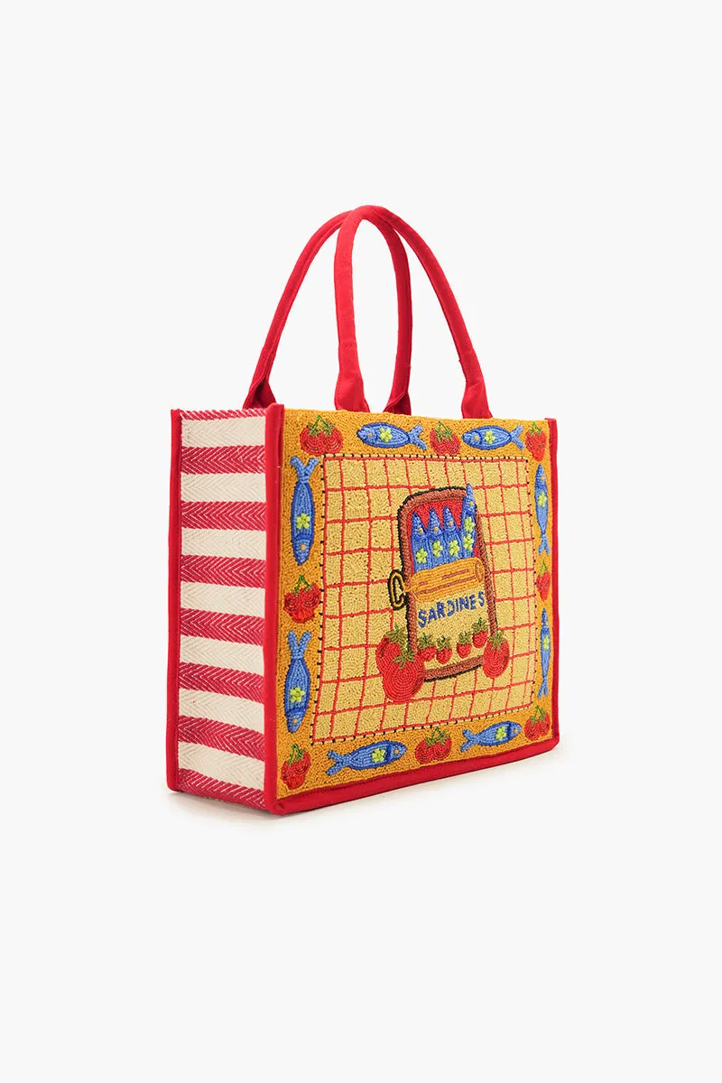 Deep Sea Sardine Beaded Coastal Book Tote sold by America & Beyond product image thumbnail 4