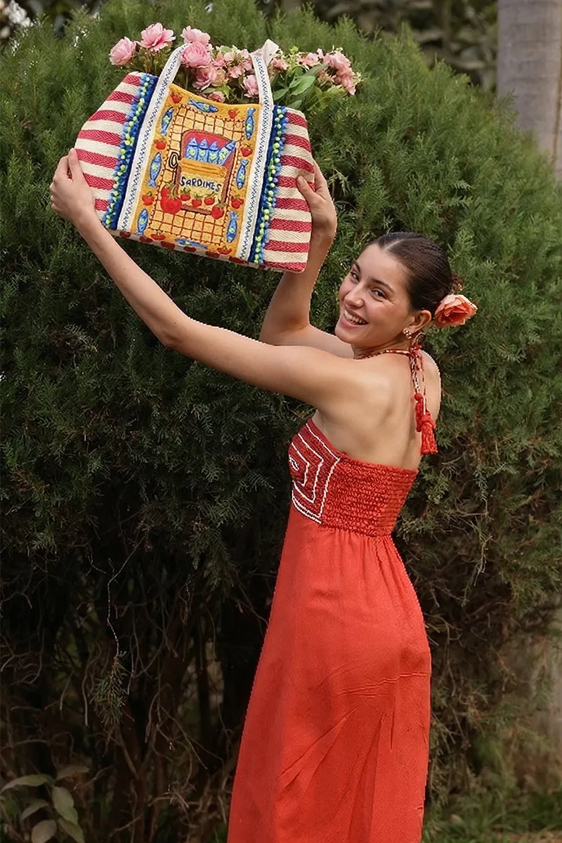 Deep Sea Sardine Beaded Coastal Oversized Tote sold by America & Beyond product image thumbnail 2