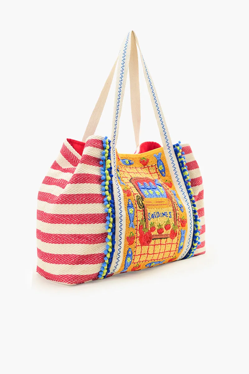 Deep Sea Sardine Beaded Coastal Oversized Tote sold by America & Beyond product image thumbnail 4