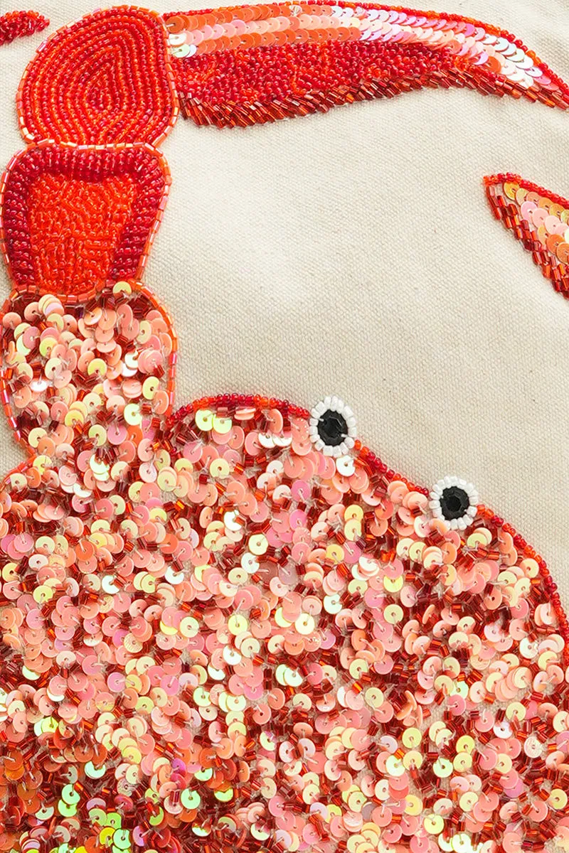 Seaside Crab Hand-Beaded Nautical Boat Tote sold by America & Beyond product image thumbnail 3