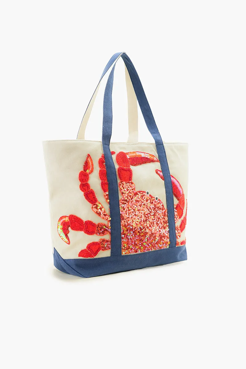 Seaside Crab Hand-Beaded Nautical Boat Tote sold by America & Beyond product image thumbnail 4