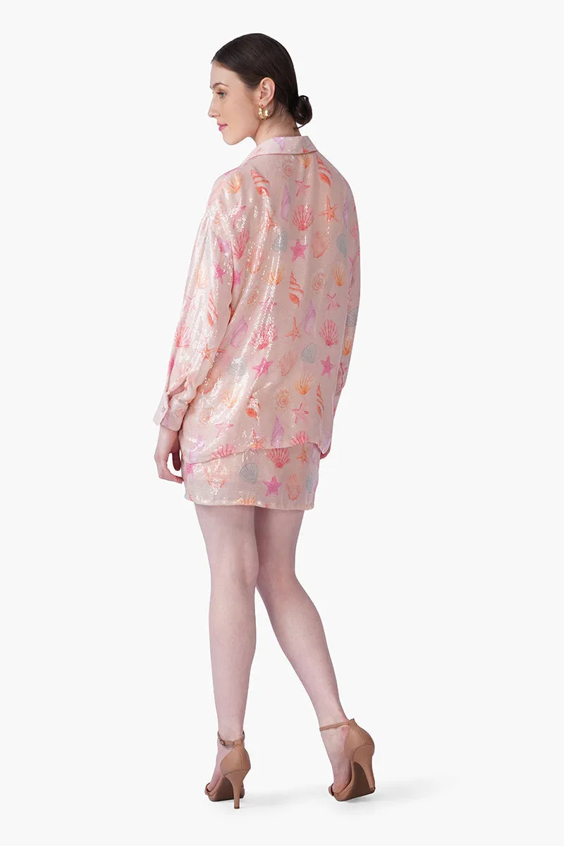 Peach Sequinned Shores Shirt sold by America & Beyond product image thumbnail 5