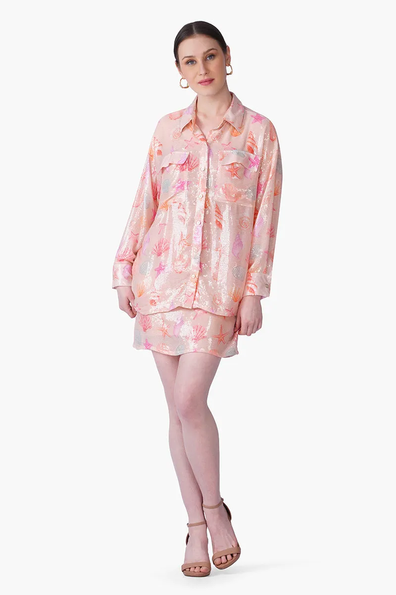 Peach Sequinned Shores Shirt sold by America & Beyond product image thumbnail 2