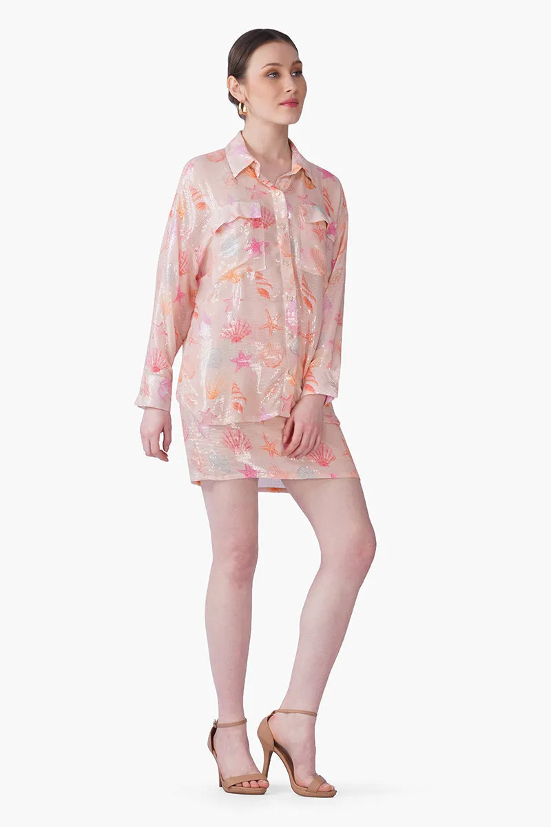 Peach Sequinned Shores Shirt sold by America & Beyond product image thumbnail 3