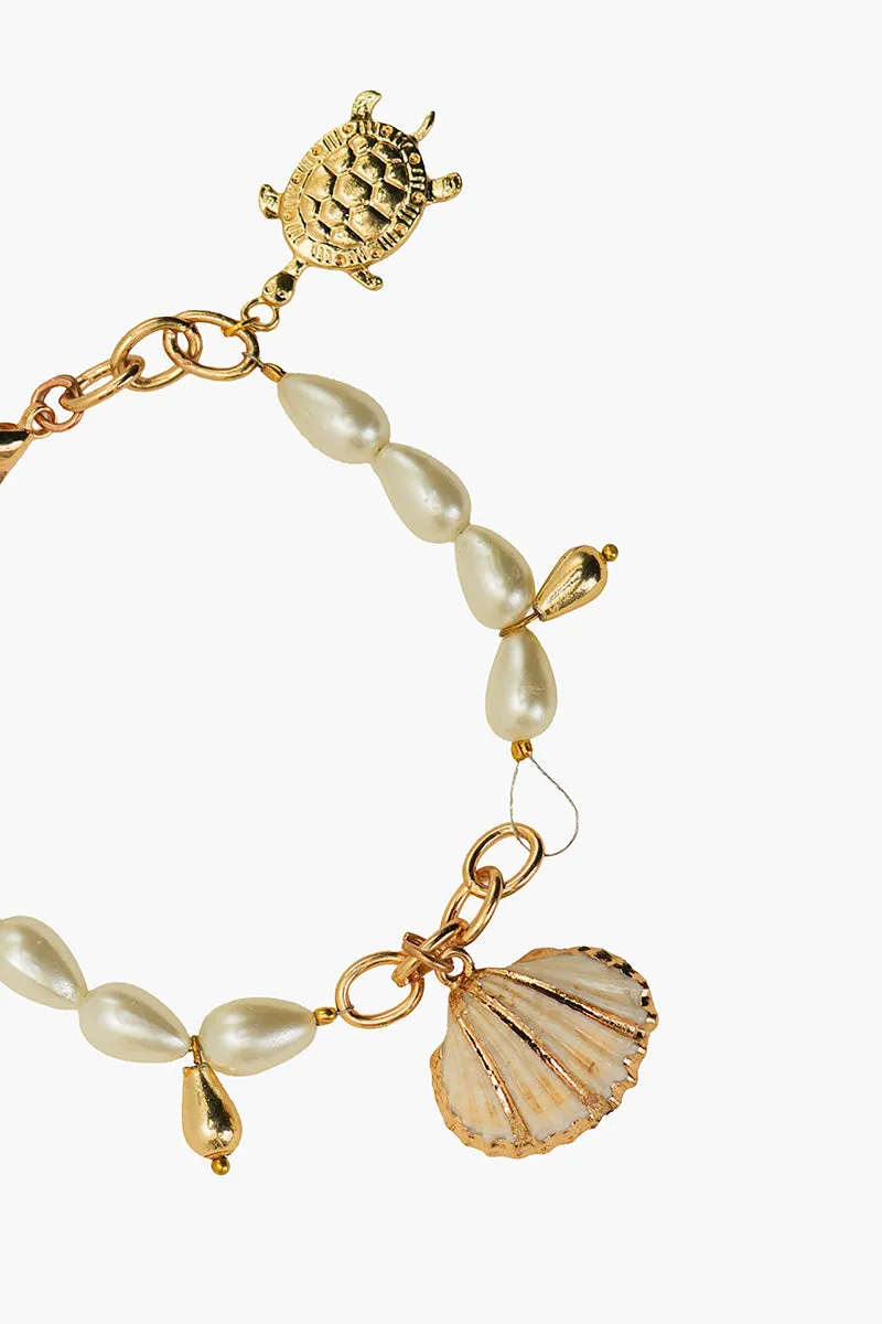 Ocean Charm Wave Artisanal Beaded Bracelet sold by America & Beyond product image thumbnail 2