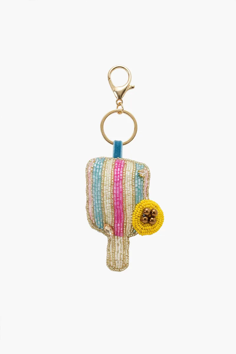 Sporty Pickleball Hand-Beaded Boho Bag Charm sold by America & Beyond