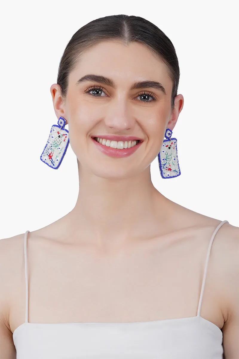 Mahjong Bird Beaded Earrings sold by America & Beyond product image thumbnail 4