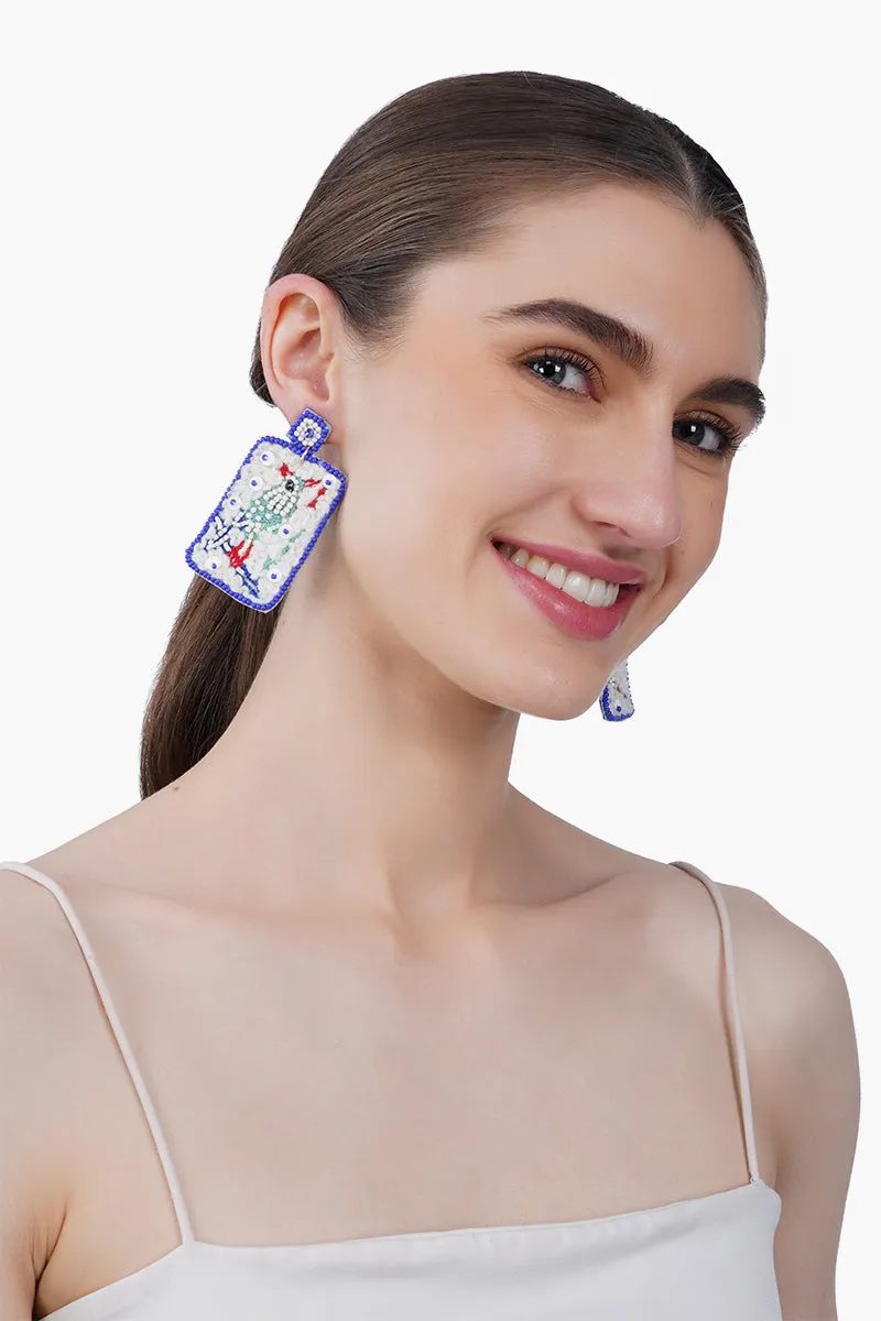 Mahjong Bird Beaded Earrings sold by America & Beyond product image thumbnail 2