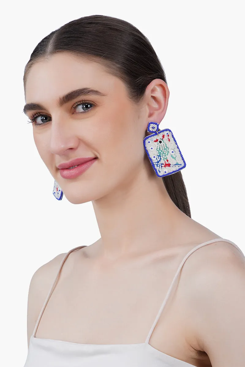 Mahjong Bird Beaded Earrings sold by America & Beyond product image thumbnail 3
