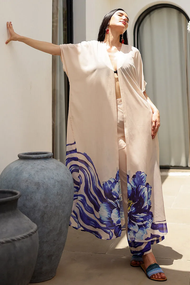Ocean Print Navy Cover Up sold by America & Beyond