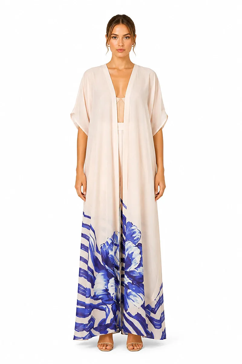 Ocean Print Navy Cover Up sold by America & Beyond product image thumbnail 2