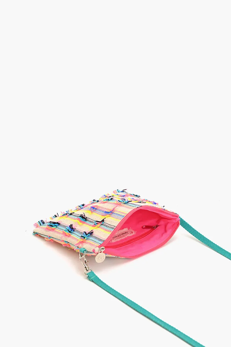 Fringed stripe Spring Top Zip Clutch sold by America & Beyond product image thumbnail 3