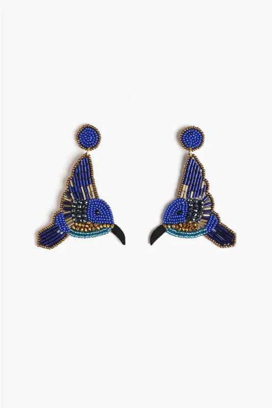 Blue Queen Beaded Earrings sold by America & Beyond