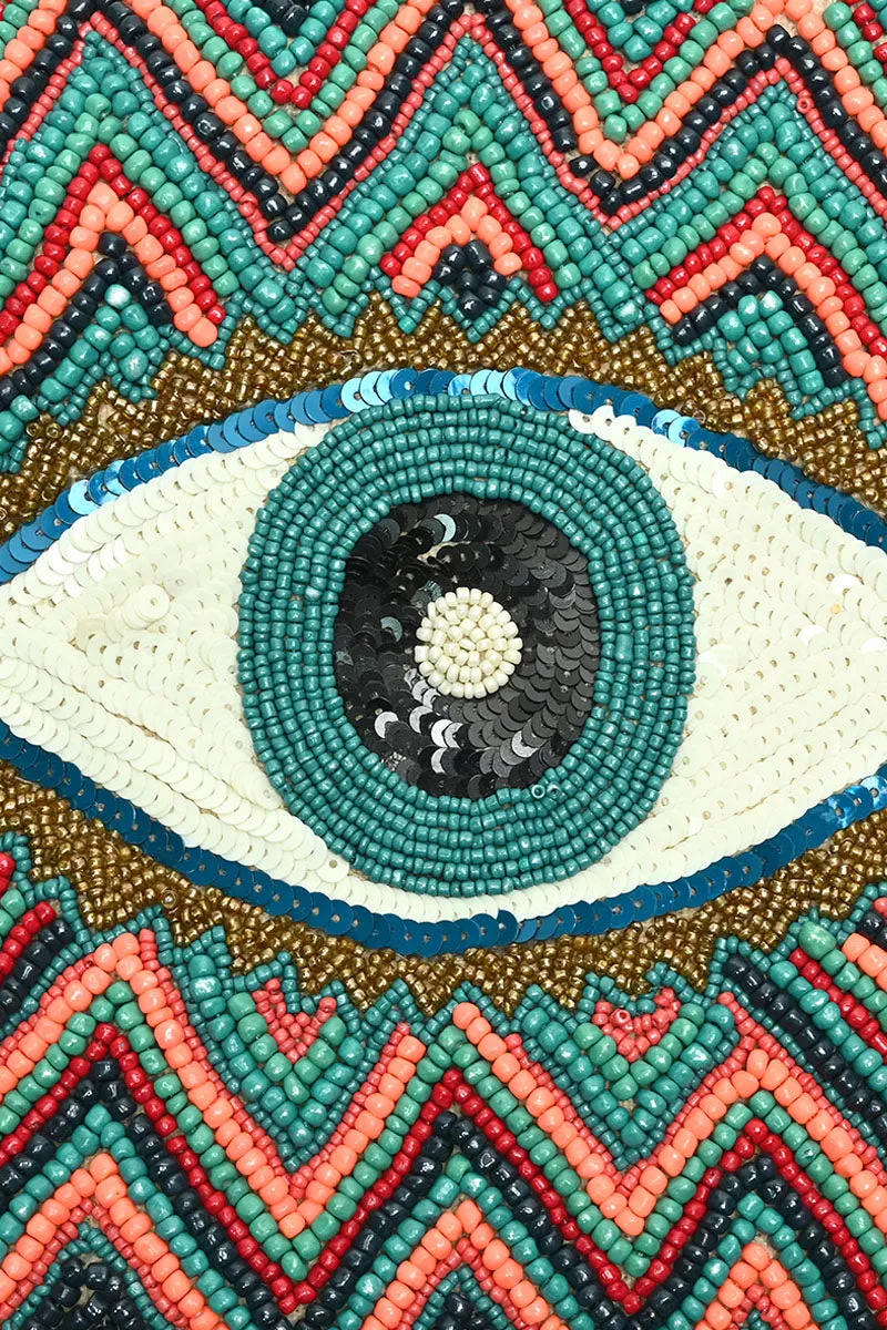 Evil Eye Good Luck Clutch with Removable Crossbody Chain sold by America & Beyond product image thumbnail 2