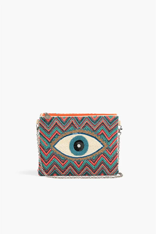Evil Eye Good Luck Clutch with Removable Crossbody Chain sold by America & Beyond