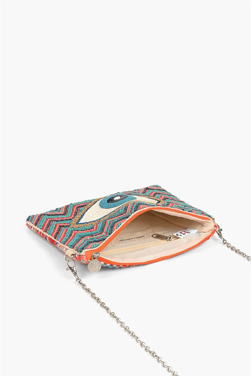 Evil Eye Good Luck Clutch with Removable Crossbody Chain sold by America & Beyond product image thumbnail 5