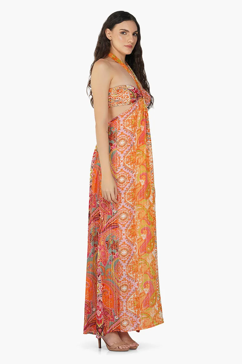 Multi Palm Paisley Maxi Dress sold by America & Beyond product image thumbnail 2