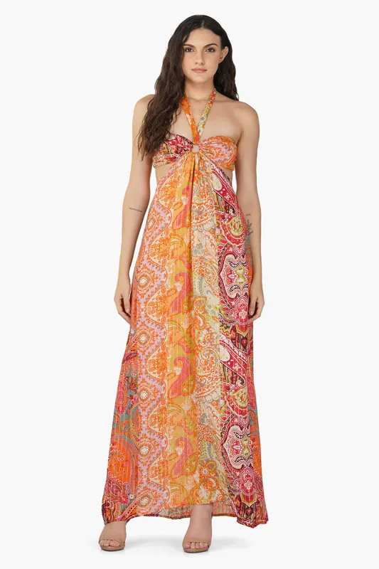 Multi Palm Paisley Maxi Dress sold by America & Beyond