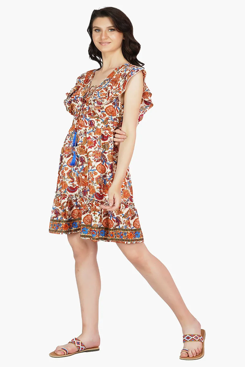 Serena Floral Mini Dress sold by America & Beyond product image thumbnail 3