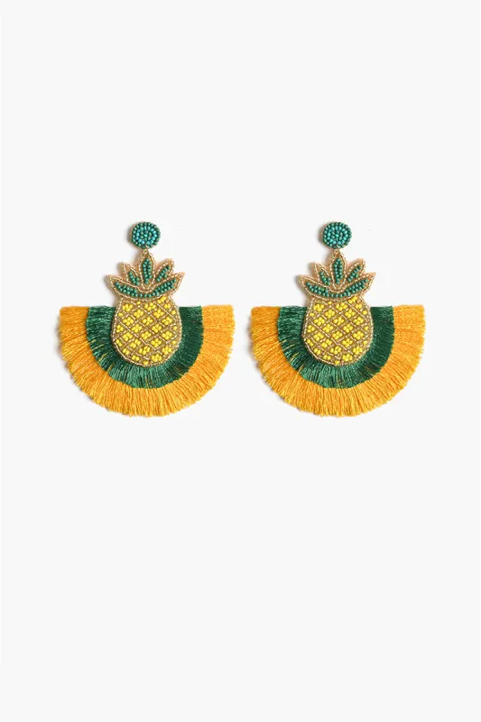 Pineapple Fringed Earrings sold by America & Beyond