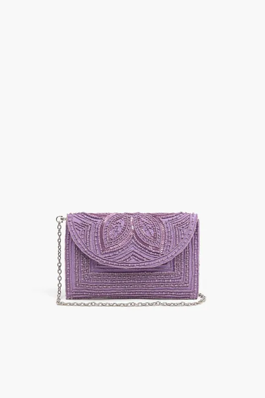 Digital Lavender Embellished Clutch sold by America & Beyond