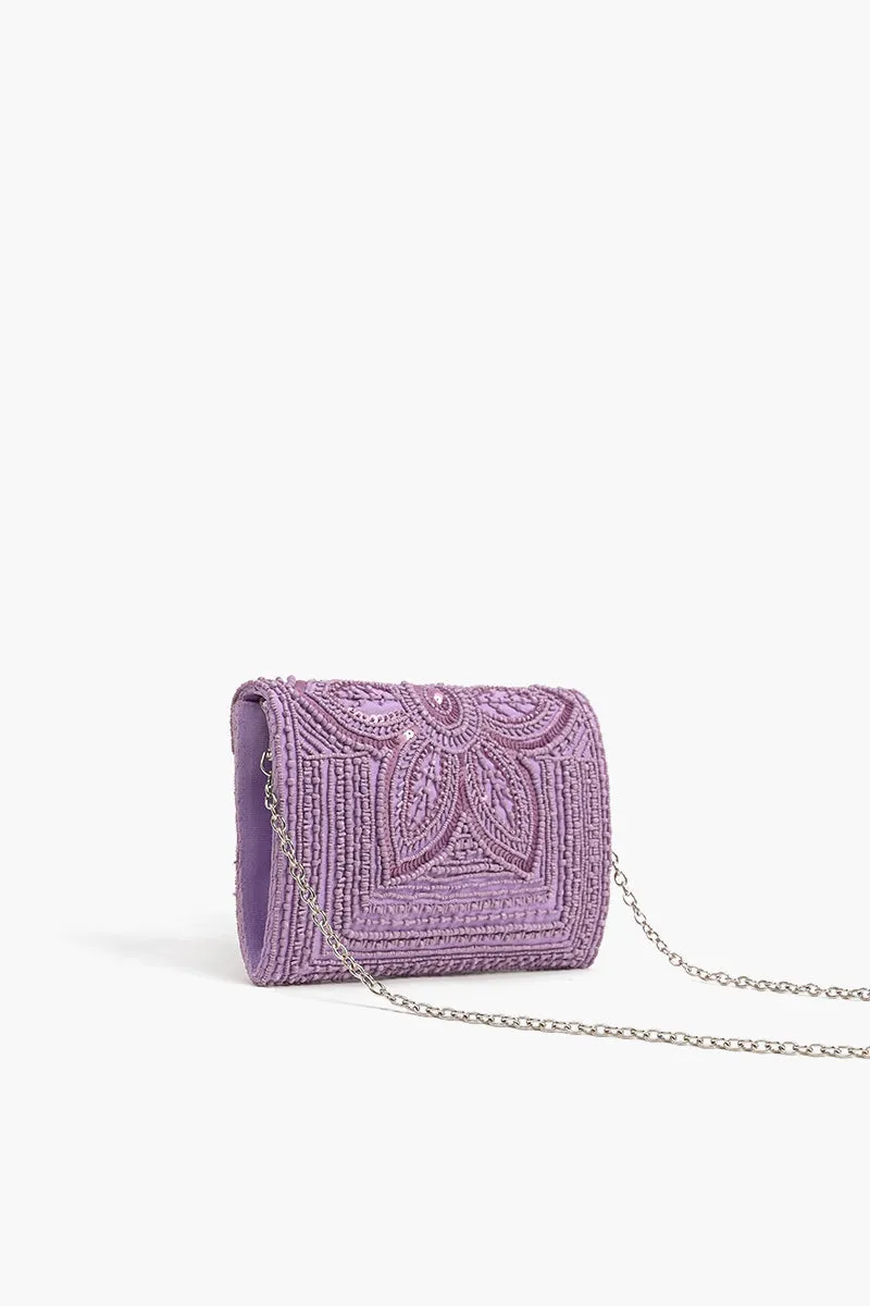 Digital Lavender Embellished Clutch sold by America & Beyond product image thumbnail 3