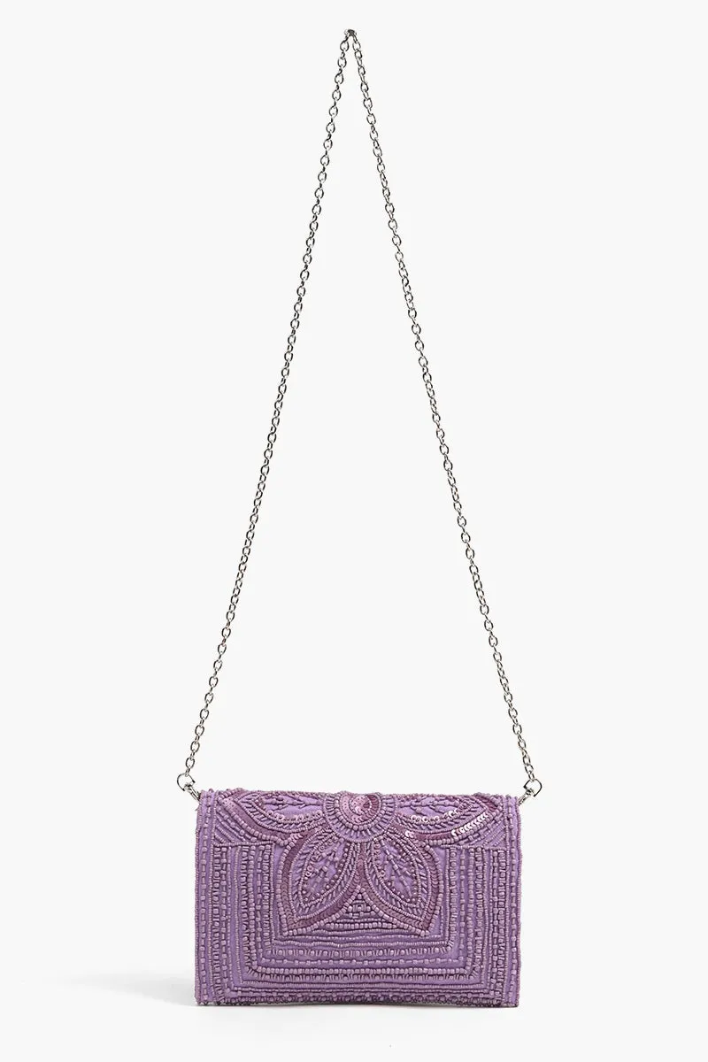 Digital Lavender Embellished Clutch sold by America & Beyond product image thumbnail 4