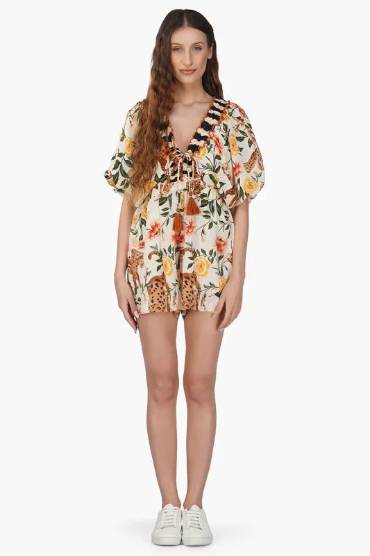 Jungle Cheetah Printed Playsuit sold by America & Beyond